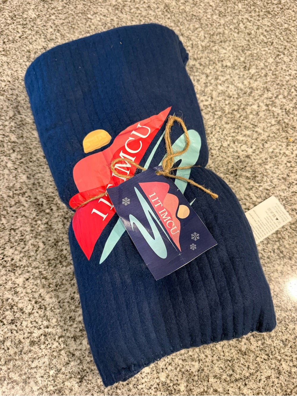 Cozy Navy Ribbed Throw Blanket by
